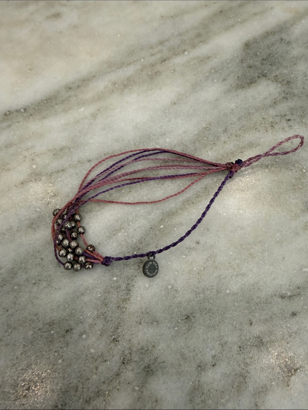 Pura Vida Purple and Pink Braided Beaded Bracelet
